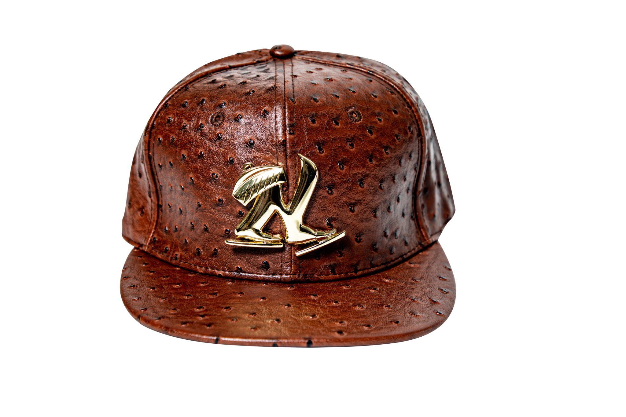 OSTRICH Leather Brown Snapback Cap. – 1Nyanga