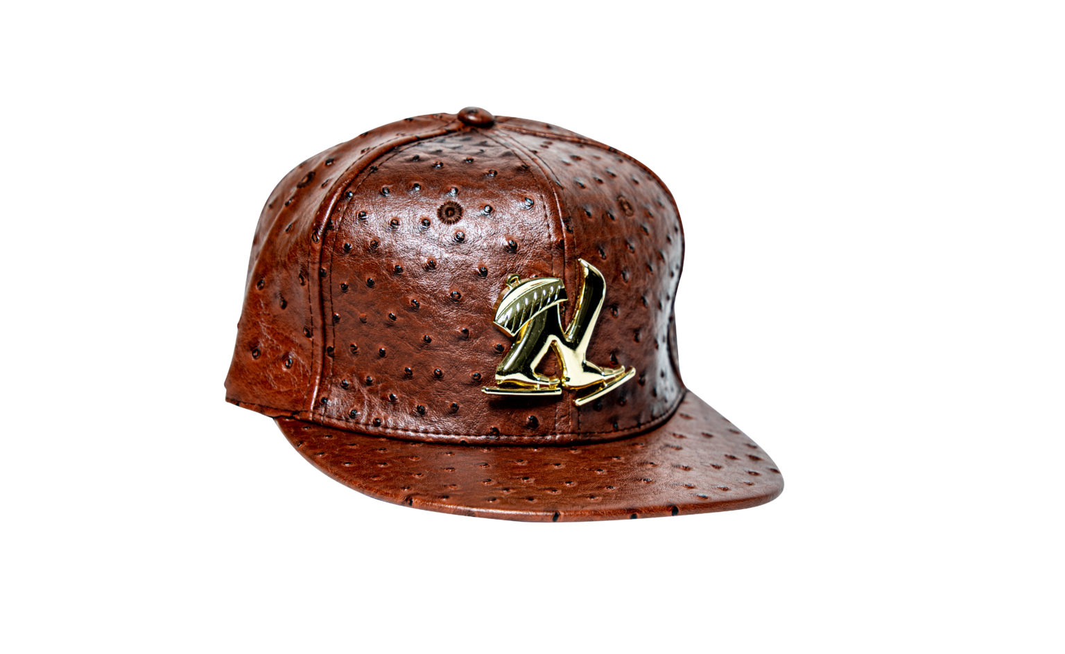 OSTRICH Leather Brown Snapback Cap. – 1Nyanga